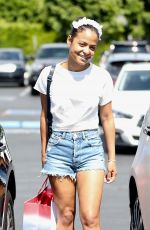 CHRISTINA MILIAN in Denim Shorts Shopping at Fred Segal in West Hollywood 05/11/2019