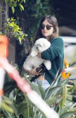 DAKOTA JOHNSON Out with Her Dog in Malibu 05/04/2019