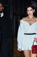 DUA LIPA Leaves Bowery Hotel in New York 04/30/2019