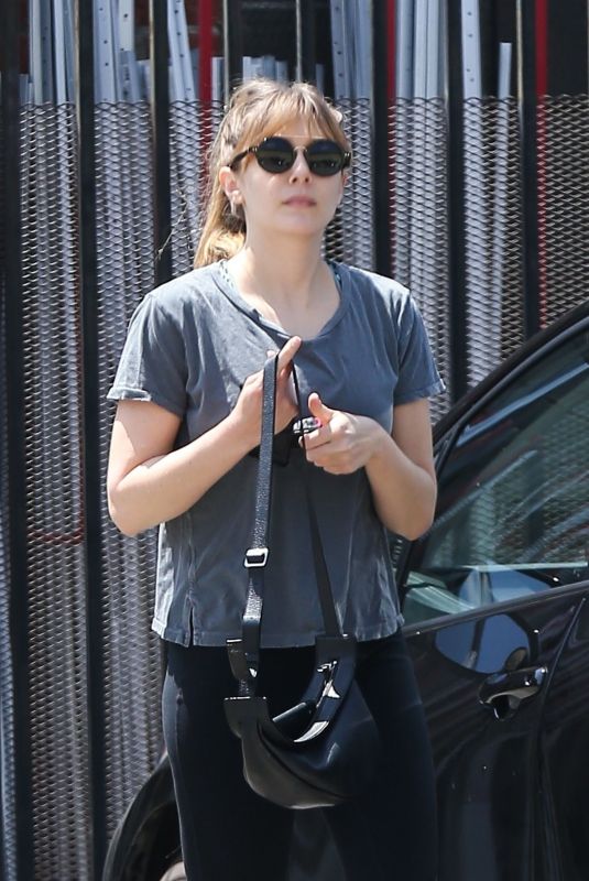 ELIZABETH OLSEN Arrives at a Gym in Los Angeles 05/05/2019