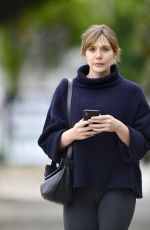 ELIZABETH OLSEN Leaves a Gym in Los Angeles 05/10/2019