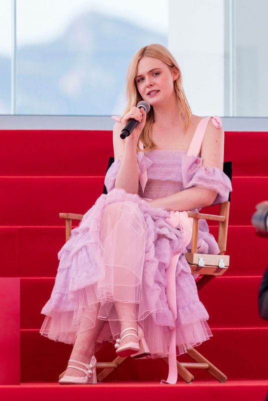 ELLE FANNING at An Interview on the Croisette in Cannes 05/14/2019
