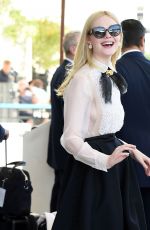 ELLE FANNING Leaves Martinez Hotel in Cannes 05/14/2019