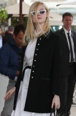 ELLE FANNING Leaves Martinez Hotel in Cannes 05/20/2019