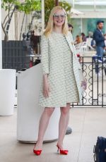 ELLE FANNING Leaves Martinez Hotel in Cannes 05/21/2019