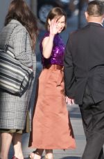 EMILIA CLARKE Arrives at Jimmy Kimmel Live in Hollywood 05/01/2019