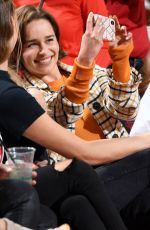 EMILIA CLARKE at Warriors vs Rockets Game in Houston 05/10/2019