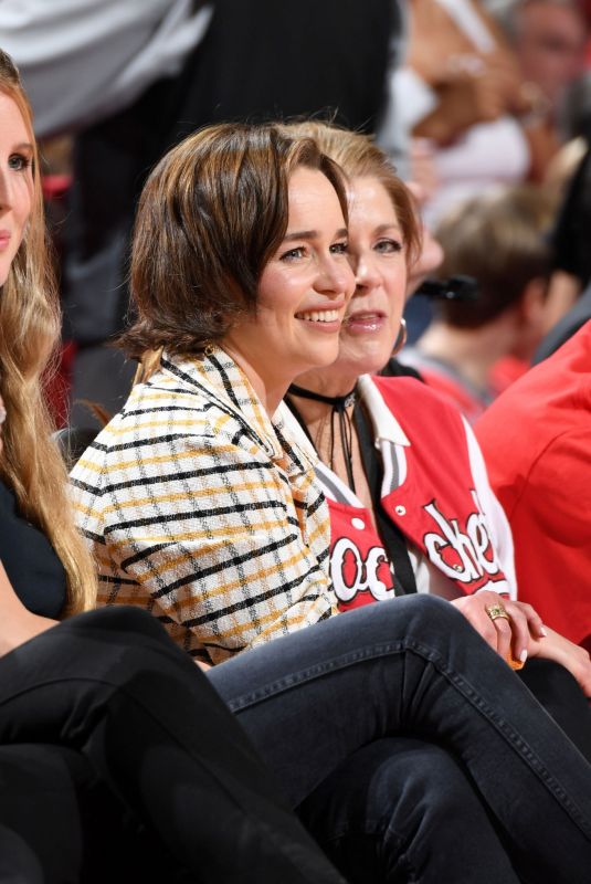 EMILIA CLARKE at Warriors vs Rockets Game in Houston 05/10/2019
