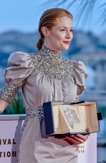 EMILY BEECHAM Receives Best Actress Award Winner Photocall at 2019 Cannes Film Festival 05/25/2019