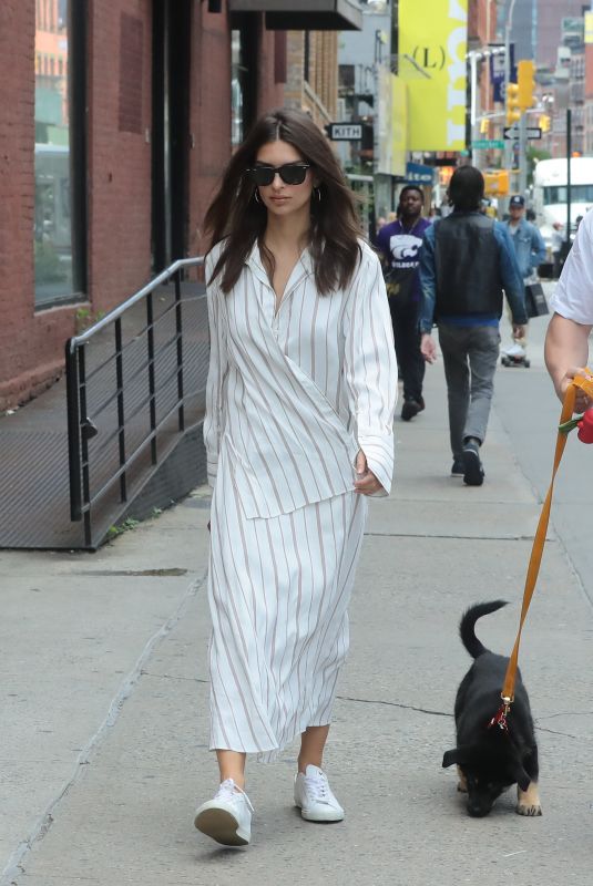 EMILY RATAJKOWSKI and Sebastian Bear-McClard Out with Their Dog in New York 05/24/2019