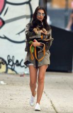 EMILY RATAJKOWSKI Carrying Her Dog Out in New York 05/24/2019