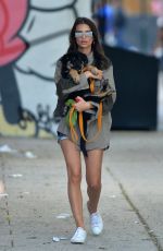 EMILY RATAJKOWSKI Carrying Her Dog Out in New York 05/24/2019