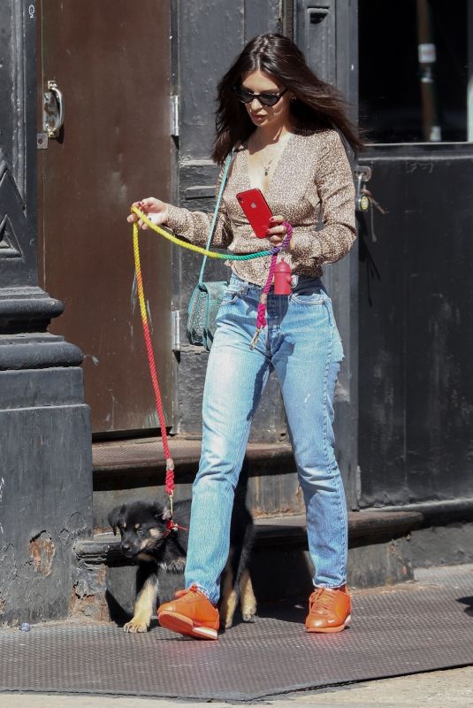 EMILY RATAJKOWSKI Out with Her Dog in New York 05/21/2019