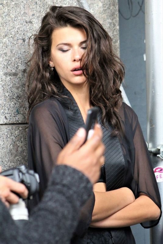GEORGIA FOWLER on the Set of a Photoshoot in New York 04/30/2019