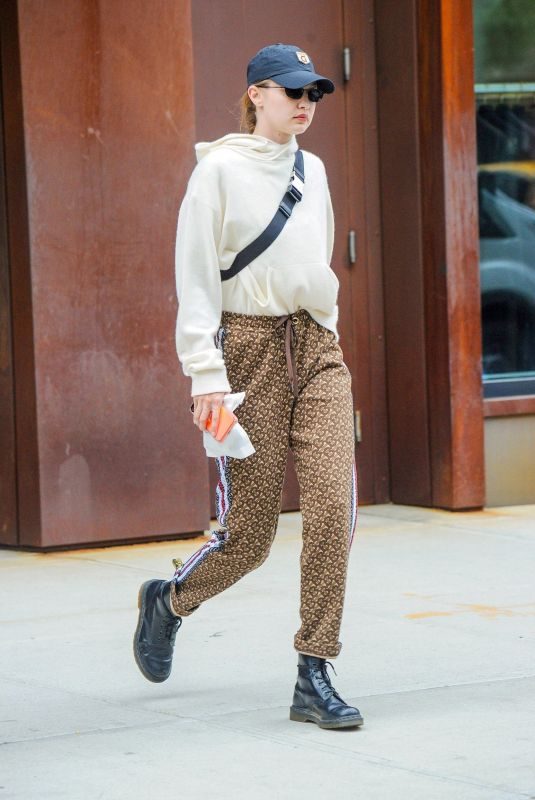 GIGI HADID in a Burberry Pants Out in New York 05/28/2019