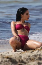 GIULIA DE LELLIS in Bikini on the Beach in Miami 04/29/2019