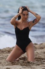 GIULIA DE LELLIS in Bikini on the Beach in Miami 04/29/2019