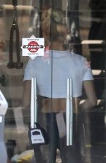 HAILEY BIEBER Working Out at Dogpound Gym in Los Angeles 05/23/2019