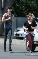 HILARY DUFF and Matthew Koma Out Jogging in Los Angeles 05/31/2019