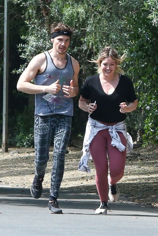HILARY DUFF and Matthew Koma Out Jogging in Los Angeles 05/31/2019