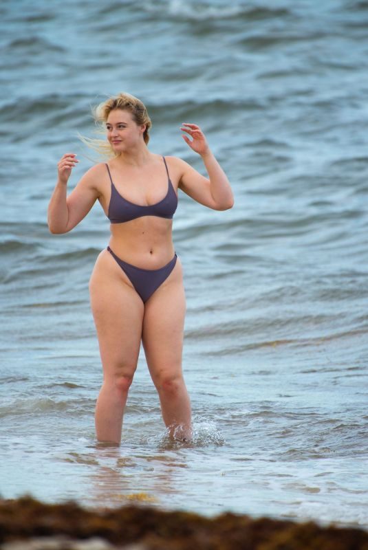 ISKRA LAWRENCE in Bikini on the Beach in Miami 05/11/2019