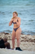 ISKRA LAWRENCE in Bikini on the Beach in Miami 05/11/2019