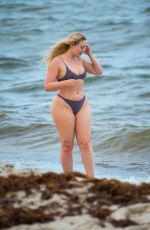 ISKRA LAWRENCE in Bikini on the Beach in Miami 05/11/2019