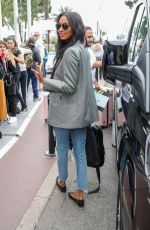 JASMINE TOOKES in Riped Jeans at Martinez Hotel in Cannes 05/24/2019