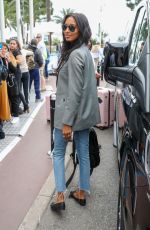 JASMINE TOOKES in Riped Jeans at Martinez Hotel in Cannes 05/24/2019
