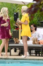 JENNIE GARTH and TORI SPELLING on the Set of Beverly Hills 90210 in Vancouver 05/29/2019