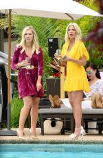 JENNIE GARTH and TORI SPELLING on the Set of Beverly Hills 90210 in Vancouver 05/29/2019