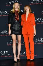 JESSICA CHASTAIN and SOPHIE TURNER at X-men Dark Phoenix Press Conference in Mexico 05/15/2019