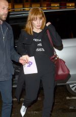 JESSICA CHASTAIN Arrives at Her Hotel in London 05/24/2019