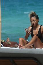 KARRUECHE TRAN in Swimsuit on the Beach in Miami 05/13/2019