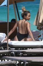 KARRUECHE TRAN in Swimsuit on the Beach in Miami 05/13/2019