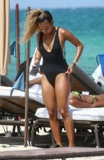 KARRUECHE TRAN in Swimsuit on the Beach in Miami 05/13/2019