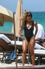 KARRUECHE TRAN in Swimsuit on the Beach in Miami 05/13/2019