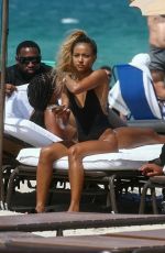 KARRUECHE TRAN in Swimsuit on the Beach in Miami 05/13/2019