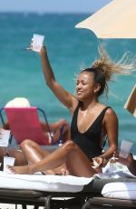 KARRUECHE TRAN in Swimsuit on the Beach in Miami 05/13/2019