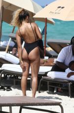 KARRUECHE TRAN in Swimsuit on the Beach in Miami 05/13/2019