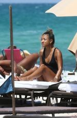 KARRUECHE TRAN in Swimsuit on the Beach in Miami 05/13/2019
