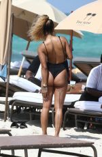 KARRUECHE TRAN in Swimsuit on the Beach in Miami 05/13/2019