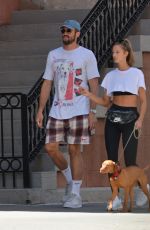 KATE BOCK and Kevin Love Out with Their Dog in New York 05/18/2019