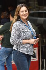 KELLY BROOK in Denim Arrives at Global Radio in London 05/30/2019