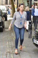 KELLY BROOK in Denim Arrives at Global Radio in London 05/30/2019