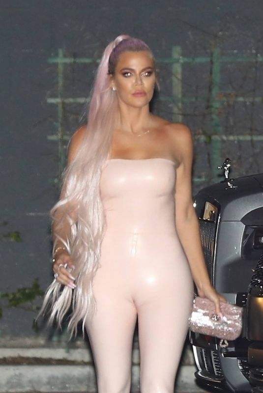 KHLOE KARDASHIAN in Tight Latex Night Out in West Hollywood 05/21/2019