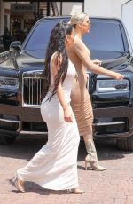 KIM and KHLOE KARDASHIAN in Bodycon Dresses Out in Malibu 05/03/2019