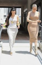 KIM and KHLOE KARDASHIAN in Bodycon Dresses Out in Malibu 05/03/2019