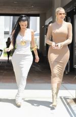 KIM and KHLOE KARDASHIAN in Bodycon Dresses Out in Malibu 05/03/2019