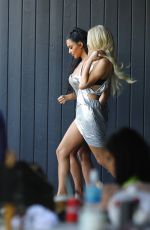 KIM KARDASHIAN and PARIS HILTON on the Set of Paris Hilton Video Shoot in West Hollywood 05/02/2019